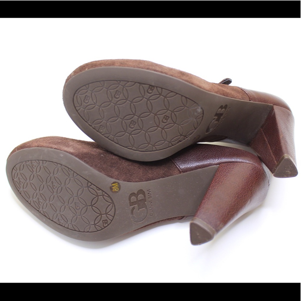 Gianni Bini Mary Jane Brown Suede/Leather Heels - Picture 6 of 8